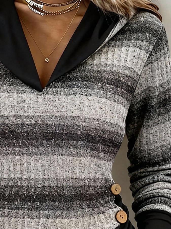 Damen Winter Strick Sweatshirt Schalkragen Grau Kuschelpullover