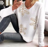 Herbstlicher Simple Snowflake Langarm-Pullover - Stilvoller Komfort für kühle Tage