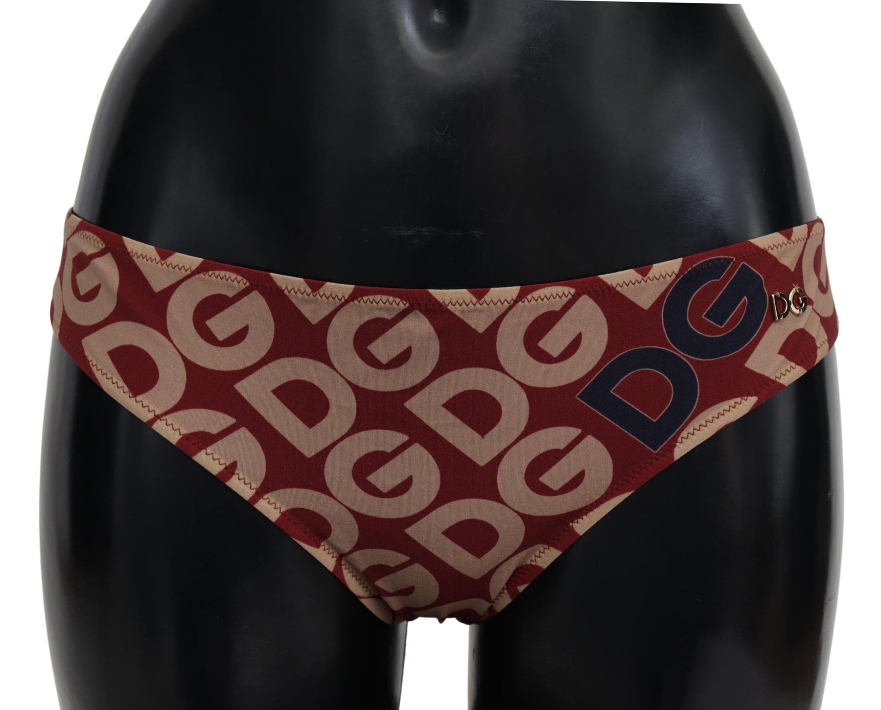 Dolce & Gabbana Multicolor DG Logo Print Bottom Beachwear Bikini Badeanzug