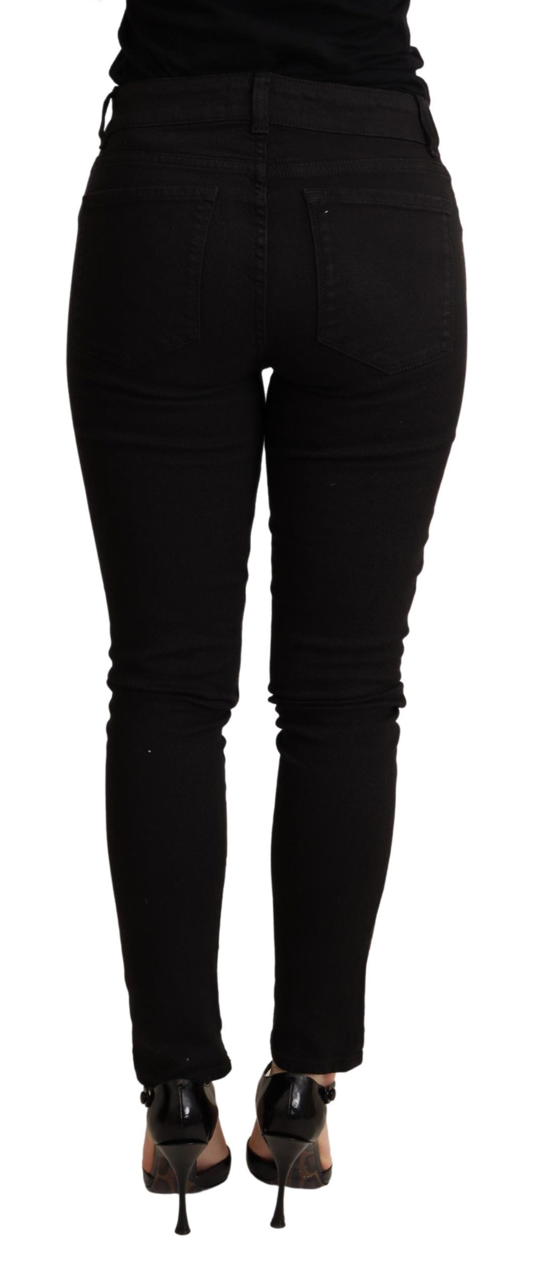 Dolce & Gabbana Schwarze Skinny Denim Baumwoll-Stretch-Hose
