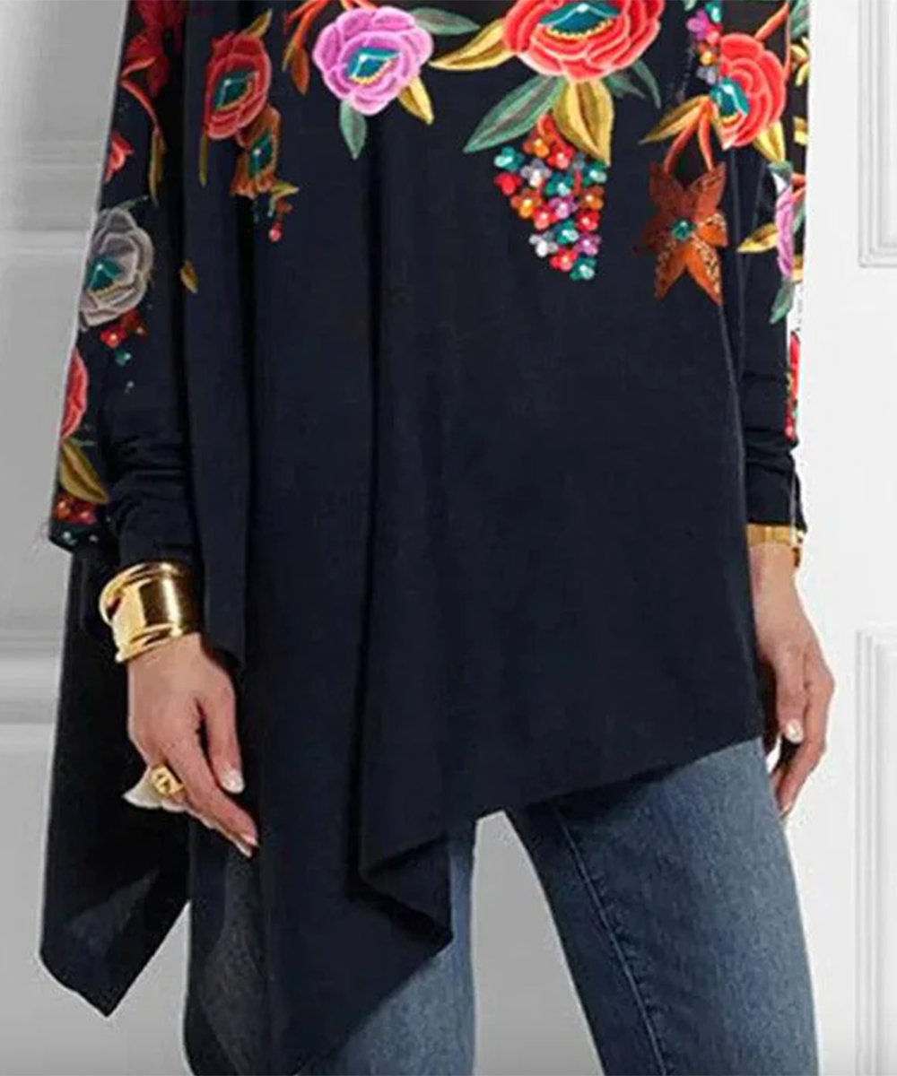 Charmantes Glamorous Print Mock Neck Top - Dein Herbst Must-Have