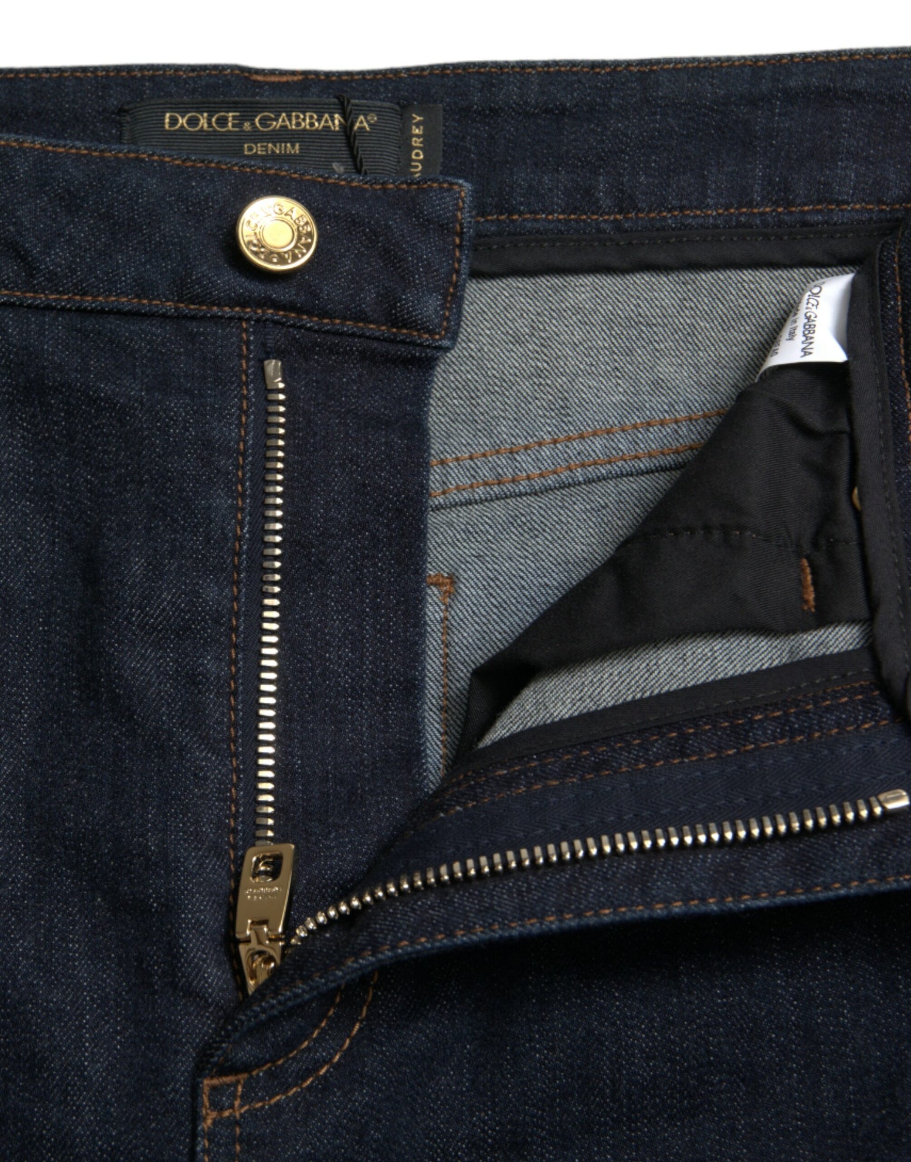 Dolce & Gabbana Blaue Baumwoll-Stretch-Denim-Skinny-Jeans