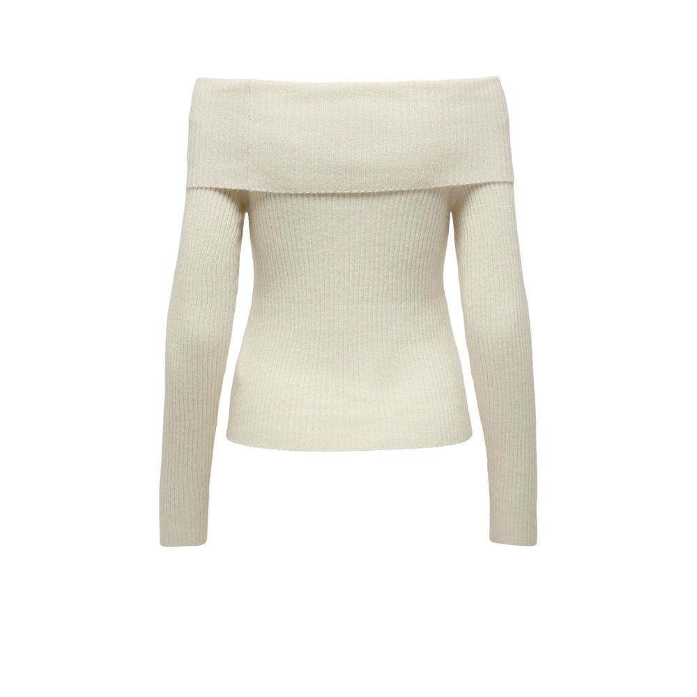Only Cremefarbener Viskose-Pullover