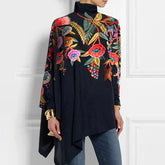 Charmantes Glamorous Print Mock Neck Top - Dein Herbst Must-Have