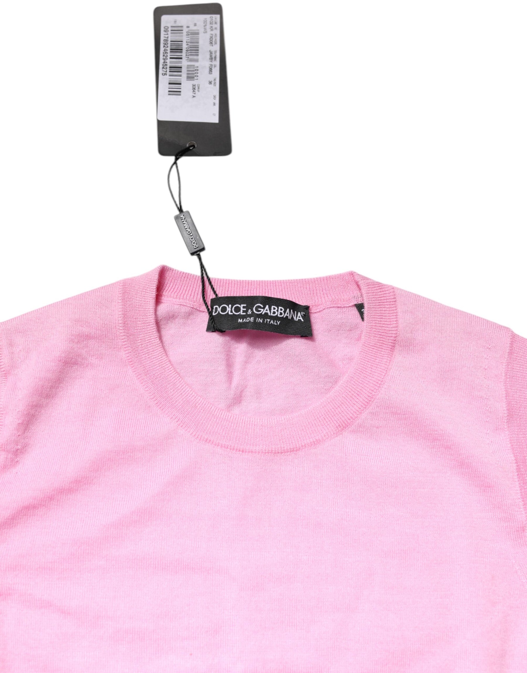 Dolce & Gabbana Rosa Kaschmir Rundhalsausschnitt Ärmelloses Tank-Top