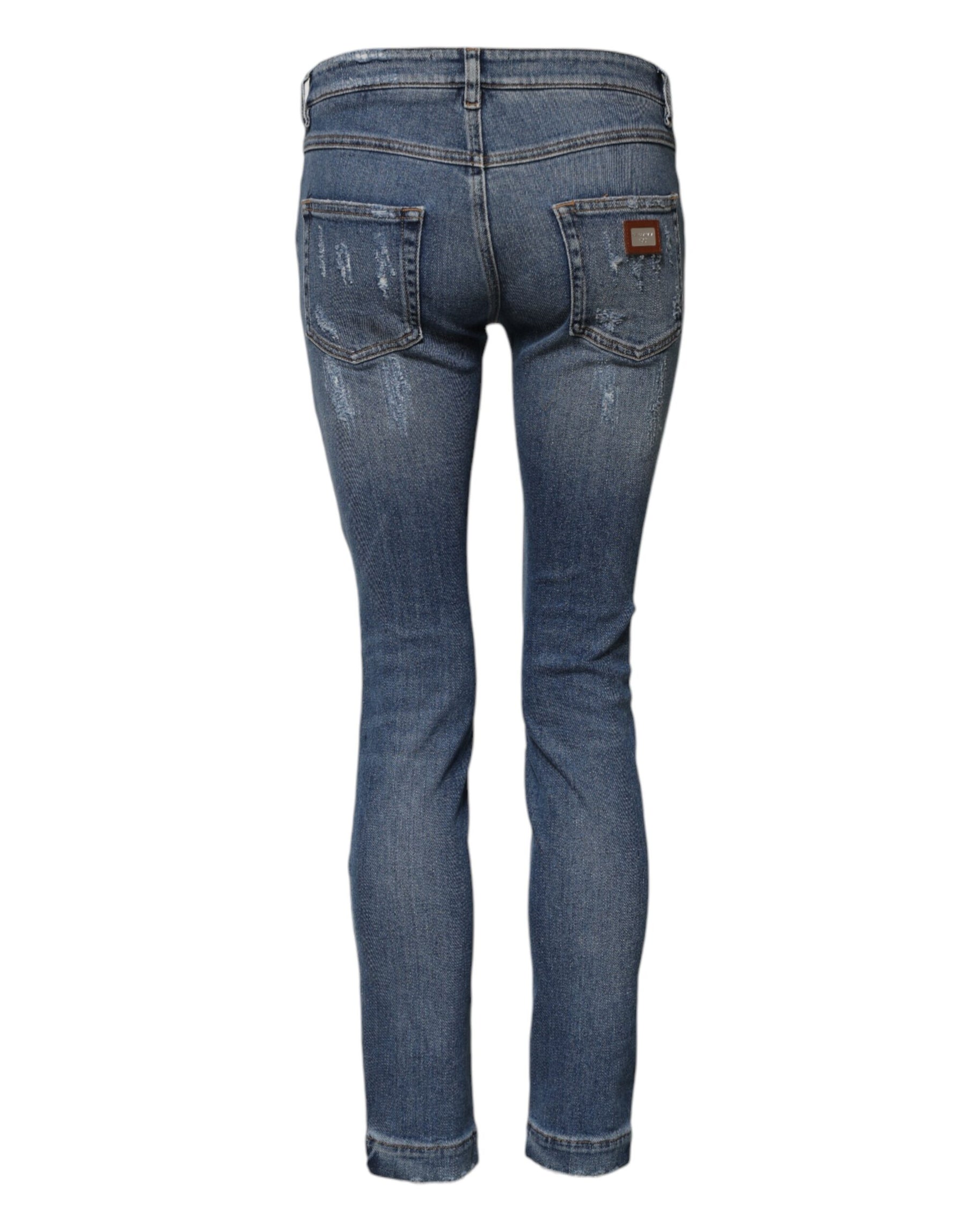 Dolce & Gabbana Blaue PRETTY Zerrissene Skinny Denim Jeans