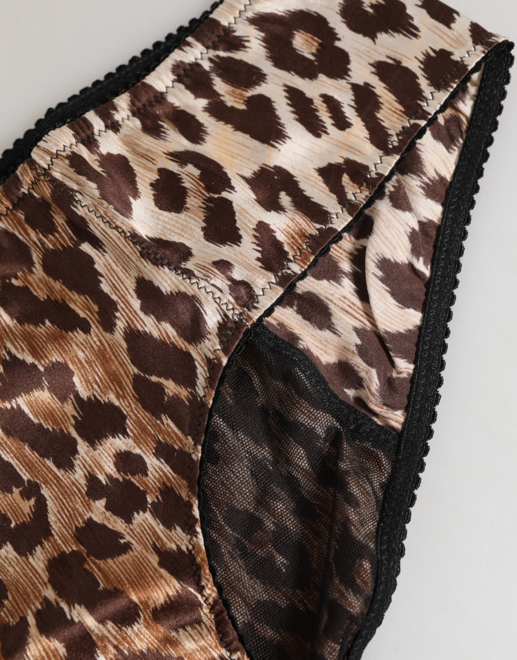 Dolce & Gabbana Multicolor Leopard Print Gürtel Panty Unterwäsche