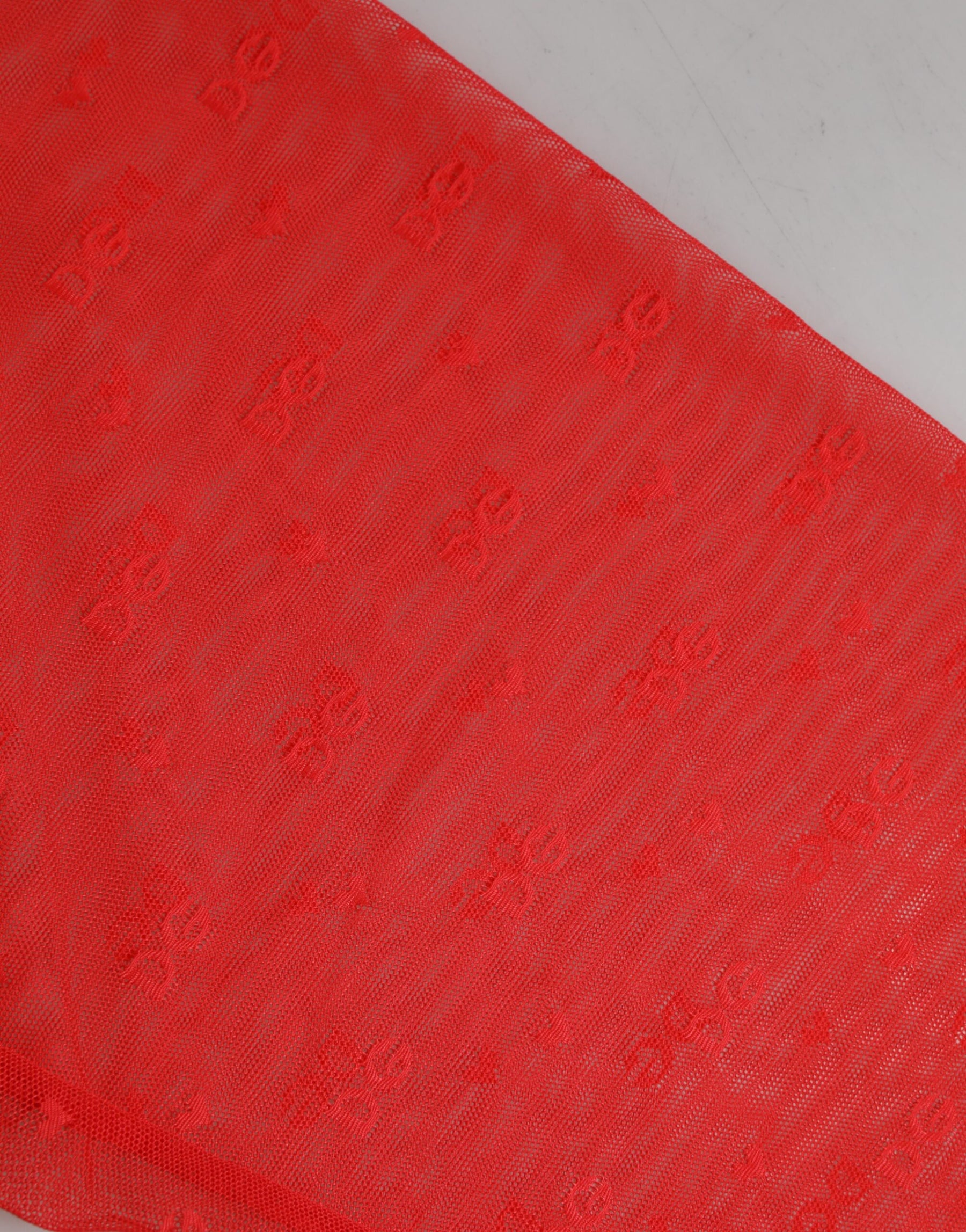 Dolce & Gabbana Rote Logo-Spitze Enge Midi-Hose Unterwäsche