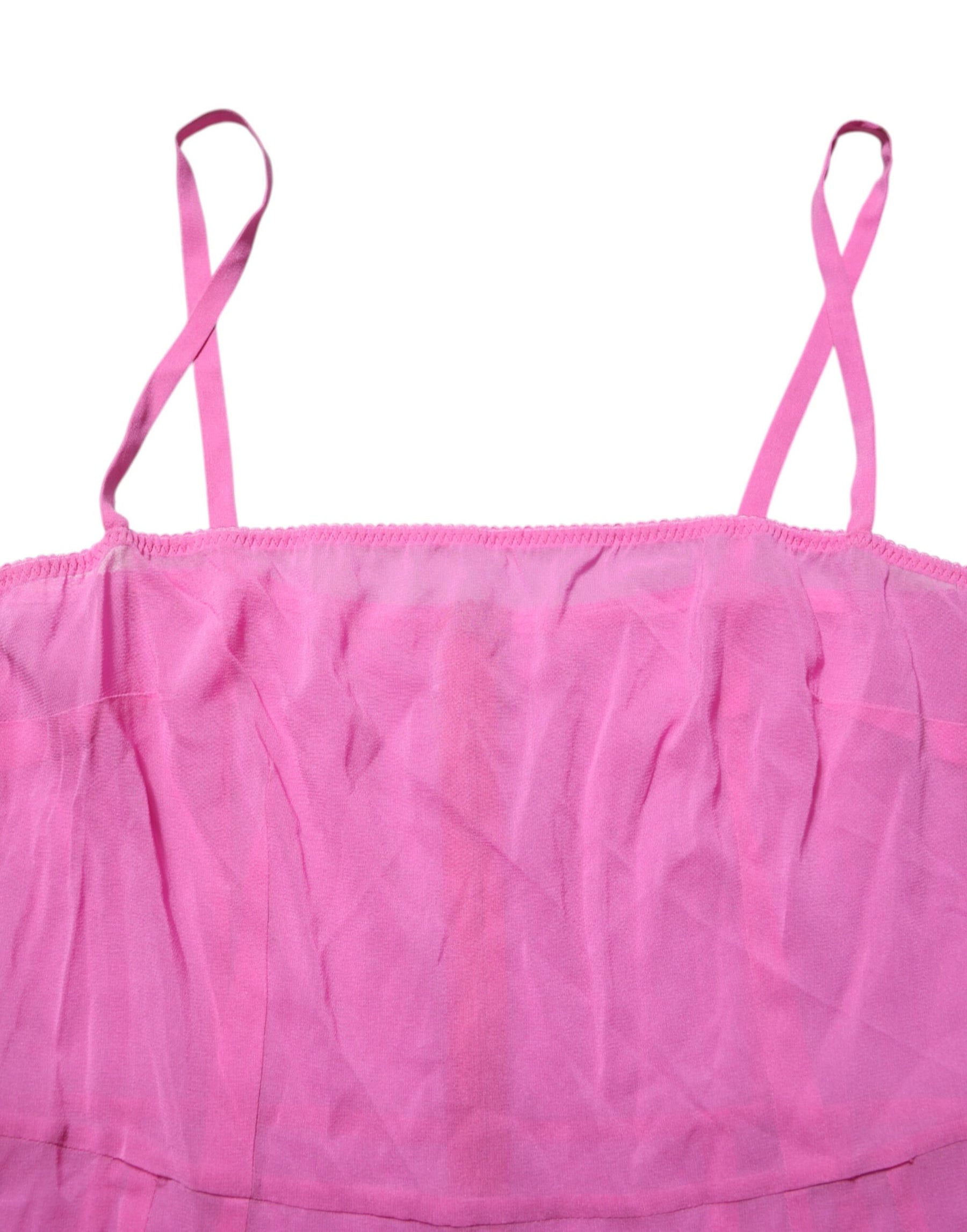 Dolce & Gabbana Rosa Chemise Nylonmischung Transparente Unterwäsche Unterwäsche