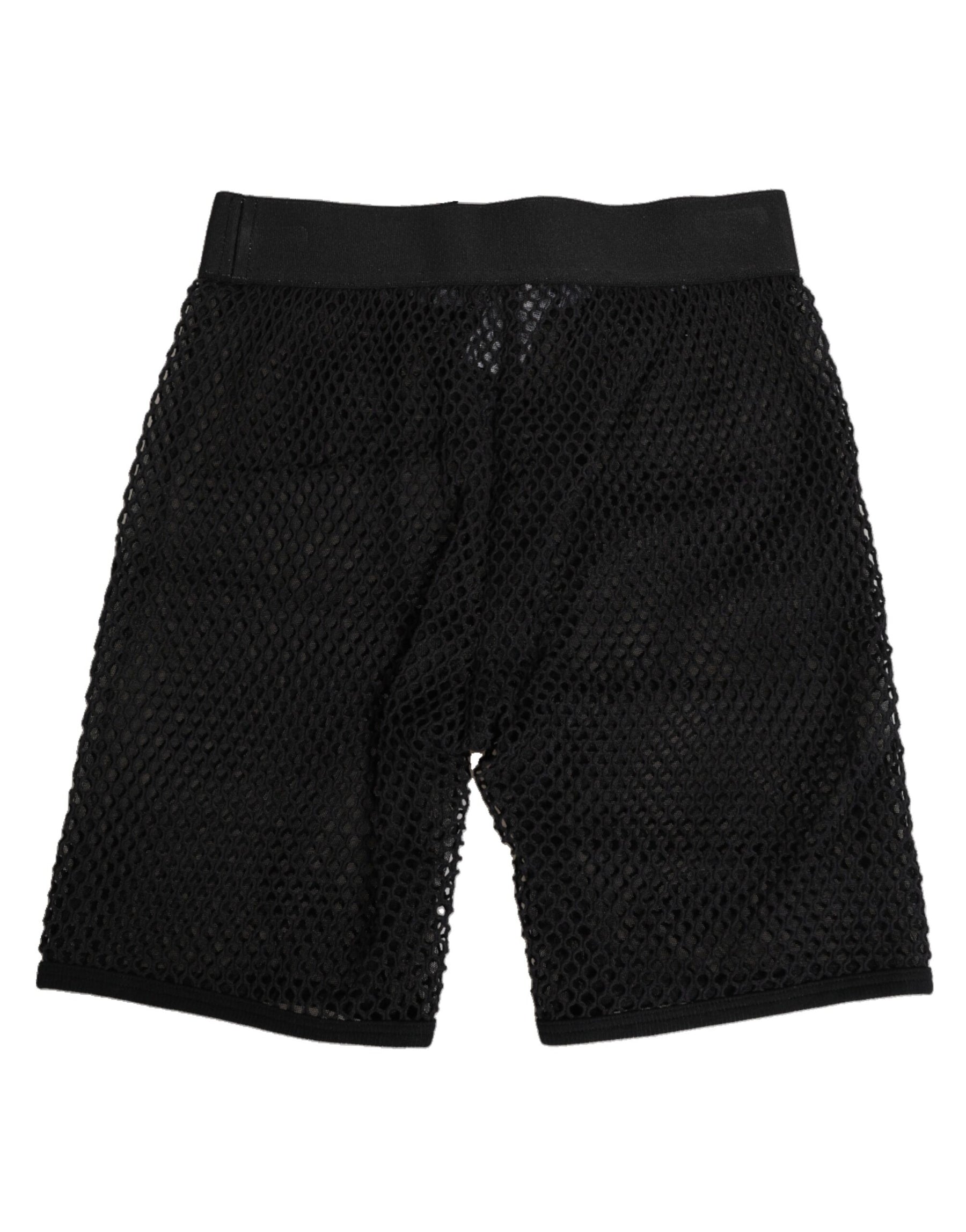 Dolce & Gabbana Schwarze Baumwoll-Logo-Shorts Midi-Hose Unterwäsche