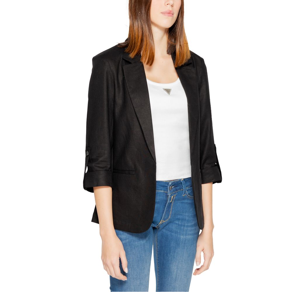 Only Schwarzer Leinenblazer