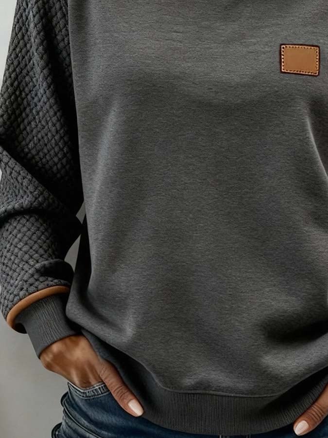 Damen Winter Sweatshirt Colorblock – warm & stylisch