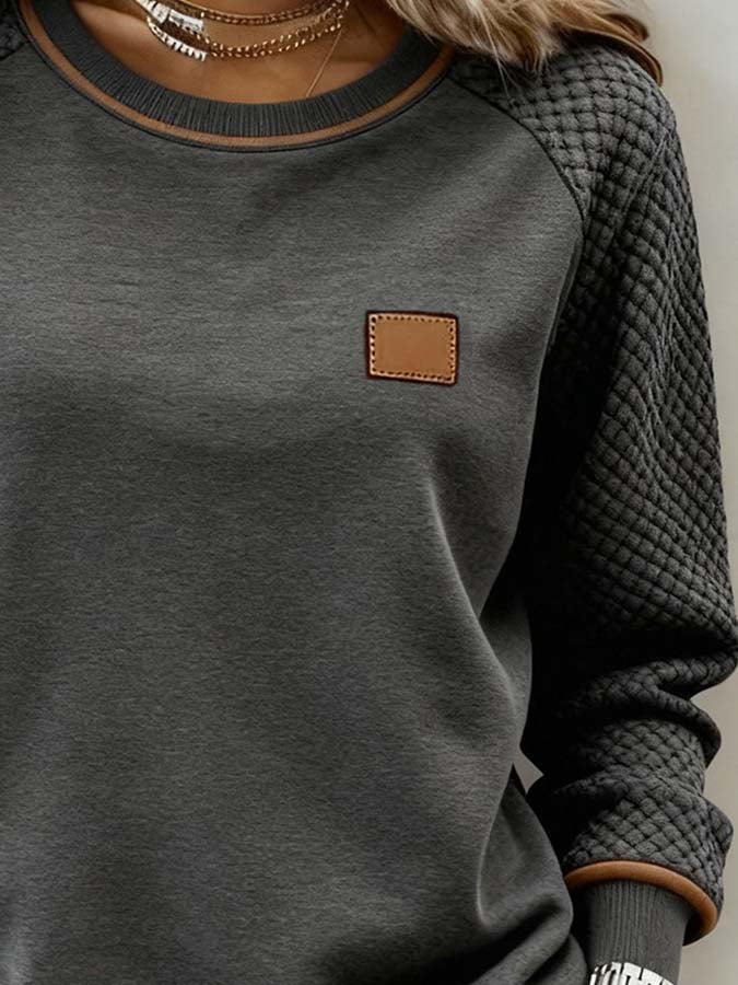 Damen Winter Sweatshirt Colorblock – warm & stylisch