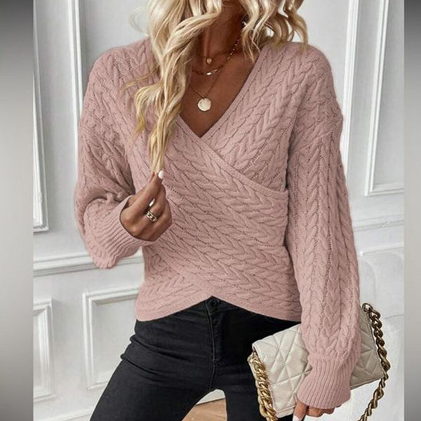 Sweet Pink V-Neck Sweater - Ihr kuscheliger Begleiter für den Herbst