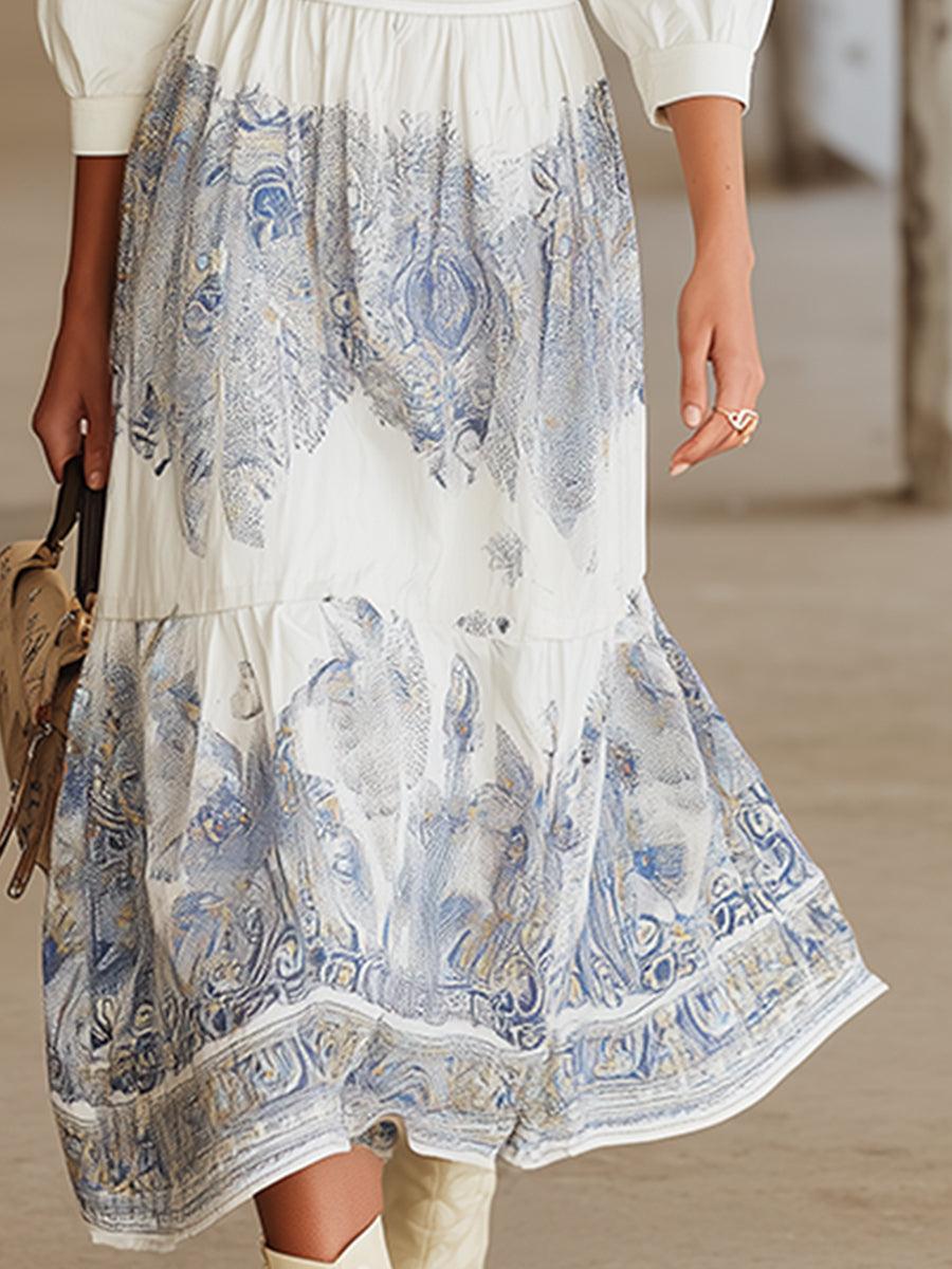 Boho-Chic Midi-Kleid: Eleganter Winter-Style mit handwerklicher Raffinesse