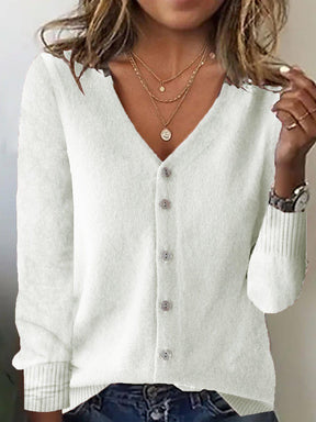 Eleganter V-Ausschnitt Cardigan für den Herbst