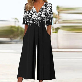 Verspielter Damen Jumpsuit mit 3D-Druck für Herbstsevents
