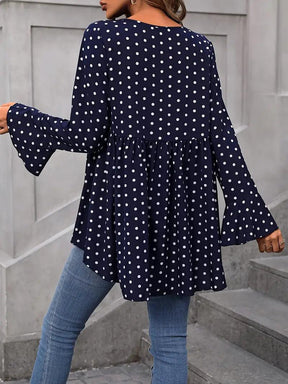 Navy Langarmshirt mit Rundhalsausschnitt - Herbstsmode trifft Komfort