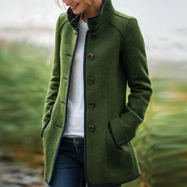 Green Long Sleeve Plain Outerwear - Herbsts Must-Have für kühle Tage