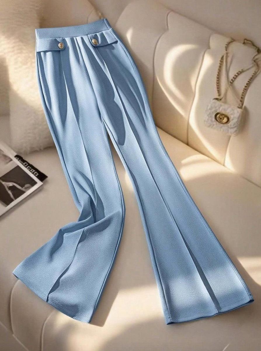 Blue Plain Side Pocket Pants - Bequeme Herbstshose mit Stil und Funktionalität