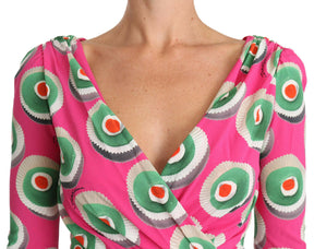 Dolce & Gabbana Rosa Seiden Cup Cake Etuikleid Stretchkleid