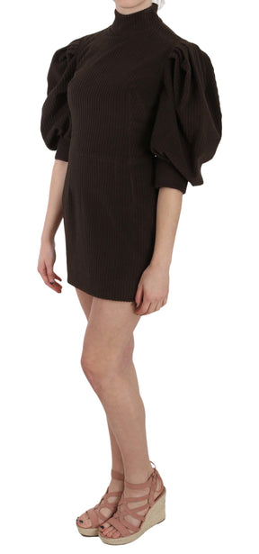 Dolce & Gabbana Braunes Kord-Bodycon-Minikleid aus Baumwolle