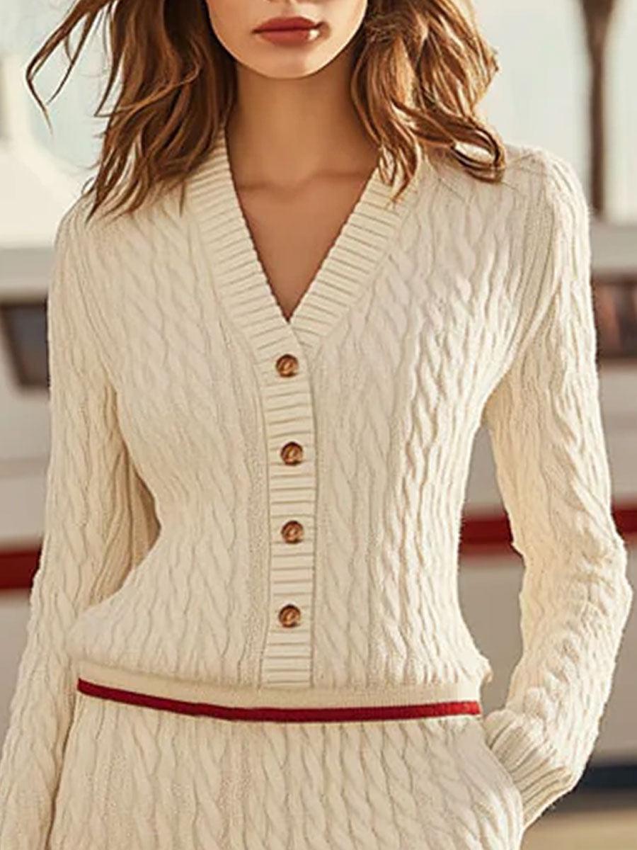 Herbstshafter 2-in-1 Strickpullover & Mini-Kleid Set - Chic & Komfortabel