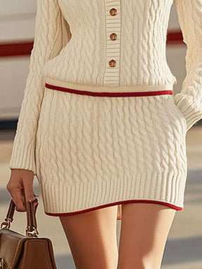 Herbstshafter 2-in-1 Strickpullover & Mini-Kleid Set - Chic & Komfortabel