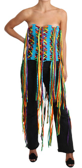 Dolce & Gabbana Multicolor Strings Bustier Polyester Korsett Top