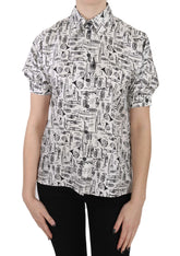 Dolce & Gabbana Trompetendruck Knopfleiste Seidentop Bluse