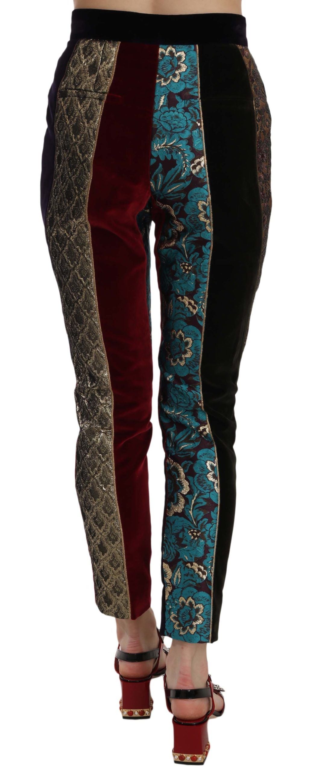 Dolce & Gabbana Mehrfarbige Jacquard-Hose mit konisch zulaufendem Bein