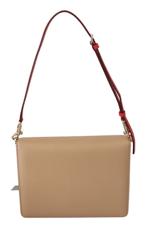 Dolce & Gabbana Lila Beige Rot Leder Crossbody Handtasche