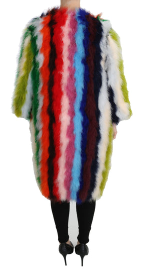 Dolce & Gabbana Multicolor Türkei Feder Cape Pelzmantel