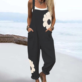 Floraler Ärmelloser Jumpsuit - Herbstsmode mit Stil & Komfort