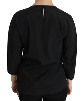 Dolce & Gabbana Schwarzes #dgfamily Top T-shirt Seidenbluse