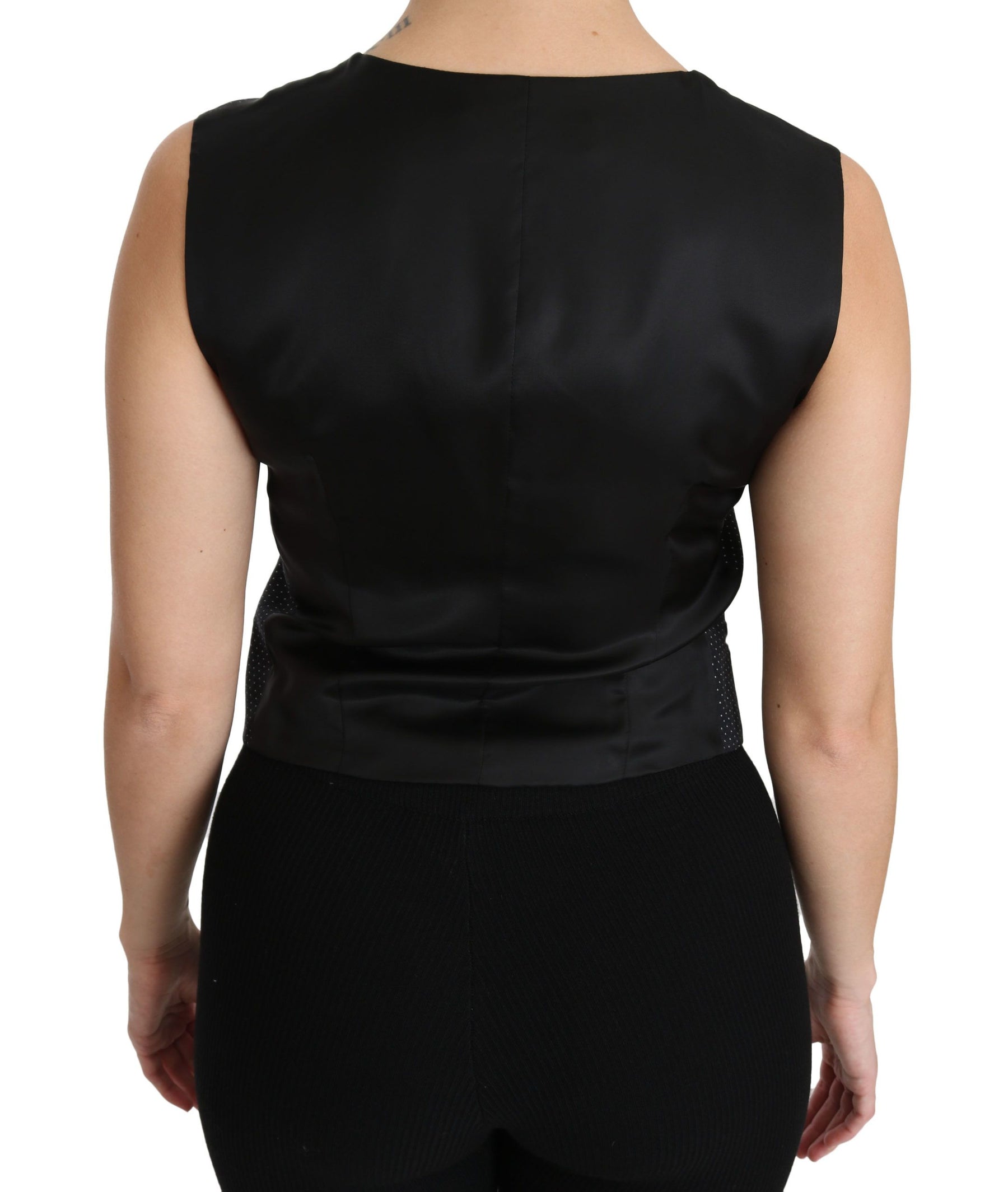 Dolce & Gabbana Schwarz gepunktete Weste Weste Bluse Top