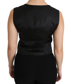 Dolce & Gabbana Schwarz gepunktete Weste Weste Bluse Top