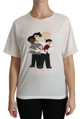 Dolce & Gabbana Weißes #dgfamily Patch Kurzarm-Blusentop