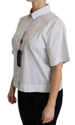 Dolce & Gabbana Weißes kurzärmeliges Poloshirt mit Kragen