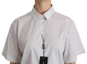 Dolce & Gabbana Weißes kurzärmeliges Poloshirt mit Kragen