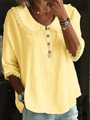 Winter Bluse Damen Weiß mit Spitze – Elegant für Büro & Fest