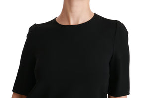 Dolce & Gabbana Schwarzes kurzärmeliges Freizeittop Stretchbluse