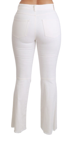 Dolce & Gabbana Weiße Herz-Hose aus Stretch-Baumwolle