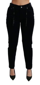 Dolce & Gabbana Blaue Cordhosen mit mittlerer Taille Skinny Hosen Jeans
