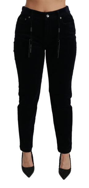 Dolce & Gabbana Blaue Cordhosen mit mittlerer Taille Skinny Hosen Jeans
