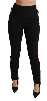 Dolce & Gabbana Schwarze Skinny Stretch-Fuchskopf-Baumwollhose