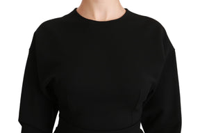 Dolce & Gabbana Schwarzes Bodycon Etuikleid Midi Stretch Kleid
