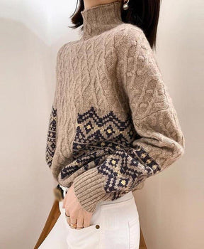 Herbstlicher High Neck Cable-Knit Sweater - Stylisch, Gemütlich & Einzigartig