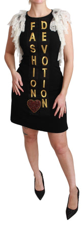 Dolce & Gabbana Schwarzes Fashion Devotion Etuikleid Mini