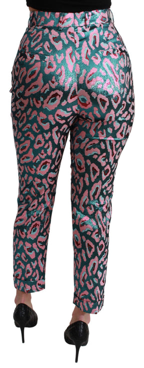 Dolce & Gabbana Mehrfarbig gemusterte Cropped-Hose mit hoher Taille